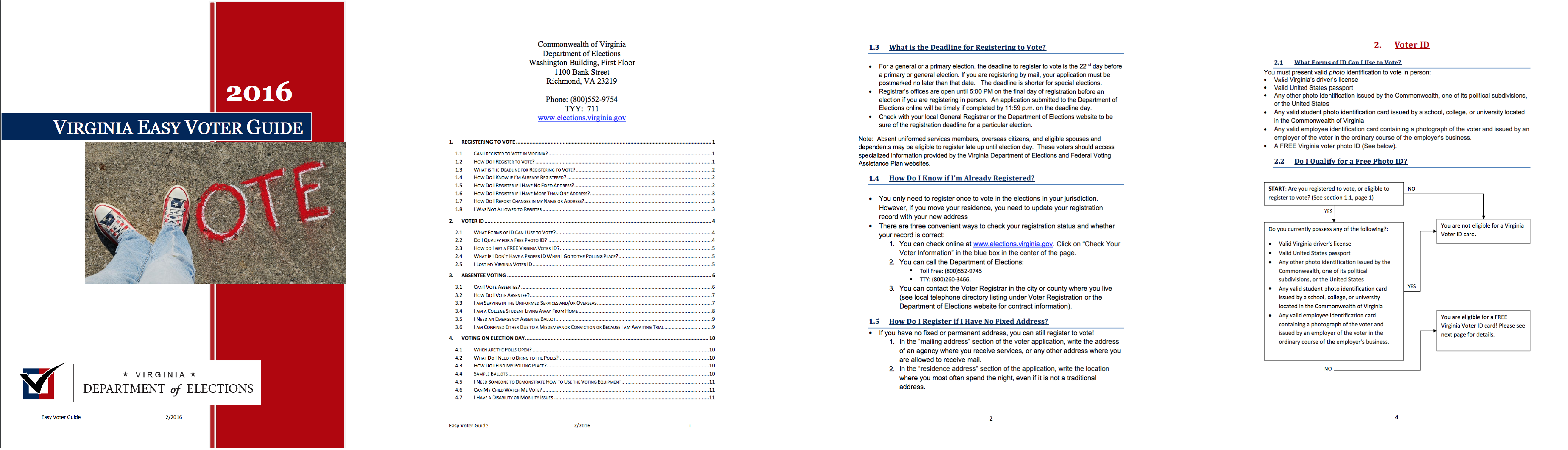 4 pages of the Virginia's 2016 Voter Guide