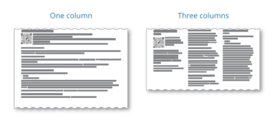 A comparison of 1 column of text vs. 3 columns of text