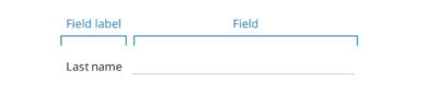 A text field showing the field label to the left of the field.